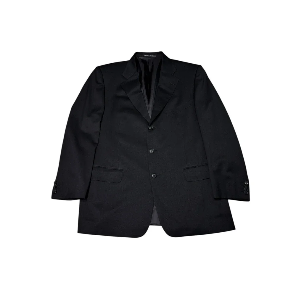 Ermenegildo Zegna Men's Super 100s‎ Fine Worsted Wool Blazer Made Italy Black 42
